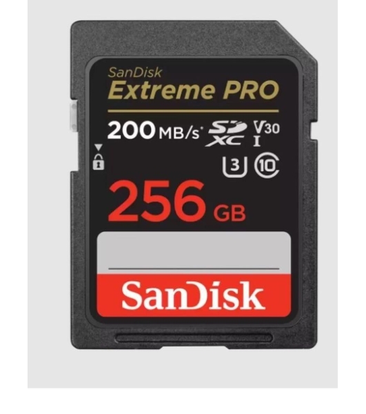 Флеш карта SD 256Gb SanDisk SDXC Class 10 V30 UHS-I U3 Extreme Pro 200MB/s