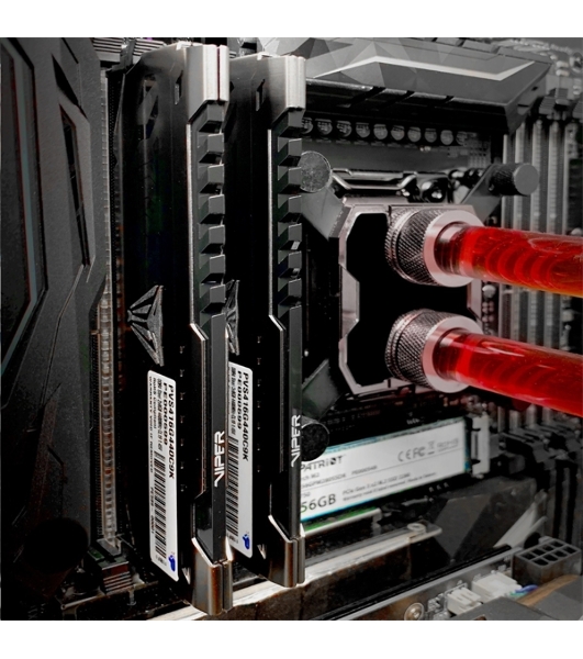Оперативная память Patriot Viper Steel, DDR4, 16GB (1x16 GB), 3200 MHz, CL16, DIMM, радиатор, черный