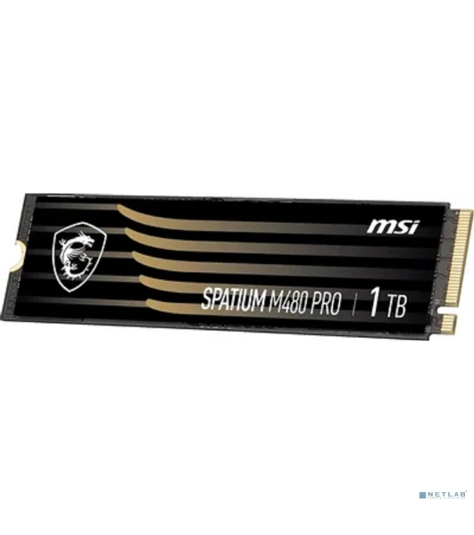 Накопитель SSD MSI SPATIUM M480 PRO, 1000Gb, M.2 2280, PCIe 4.0 x4, NVMe, R/W 7400/6000