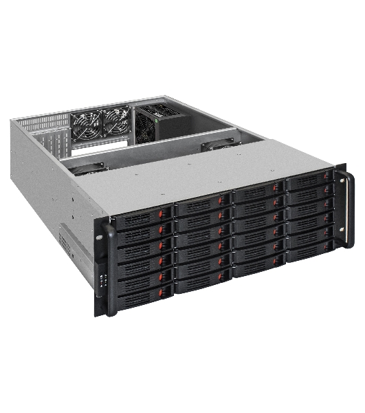Серверный корпус ExeGate Pro 4U660-HS24 (RM 19', высота 4U, глубина 660, БП 1100PAS, 24xHotSwap, USB)