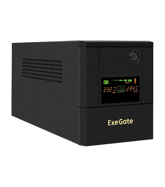 Источник бесперебойного питания ExeGate Smart LB-2000.LCD.AVR.4SH.USB (2000VA/1200W, цветной LCD, AVR, 4*Schuko, USB, батарея 12V 9Ah - 2 шт., металлический корпус, Black)