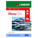 Фотобумага Lomond односторонная глянцевая, 200г/м2, A4 (21X29,7)/50л. для струйной печати, фото 1