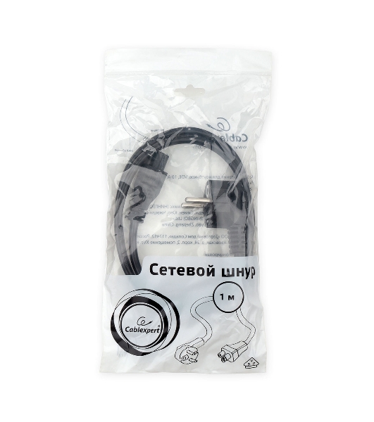 Кабель питания для ноутбуков Cablexpert PC-186-ML12-1M, 1м, Schuko- C5, 10А, пакет