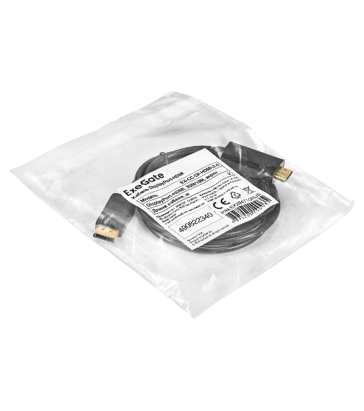 Кабель DisplayPort-HDMI ExeGate EX-CC-DP-HDMI-2.0 (20M/19M, 2м, экран)