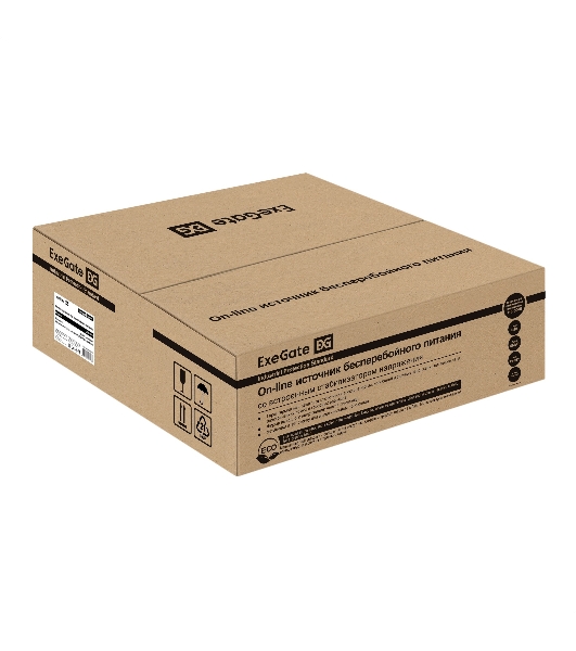 Источник бесперебойного питания On-line ExeGate PowerExpert ULS-575-10kVA.LCD.AVR.T.USB.RS232.SNMP.2U 10000VA/10000W, On-Line, PF=1, LCD, клеммы, RS232, USB, SNMP-slot, EPO, батареи внешние 192В/240В суммарной емкостью до 400Ah, Rackmount 2U/Tower, металлический корпус, черный