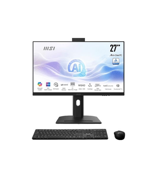 Моноблок MSI Modern AM273QP AI 1UM-005XRU, черный, 27' WQHD 2560x1440 Core Ultra 5 125U (1.3) 16Gb SSD512Gb Graphics CR noOS 2.5Gigabit WiFi BT 120W клавиатура мышь Cam (9S6-AF0111-005)