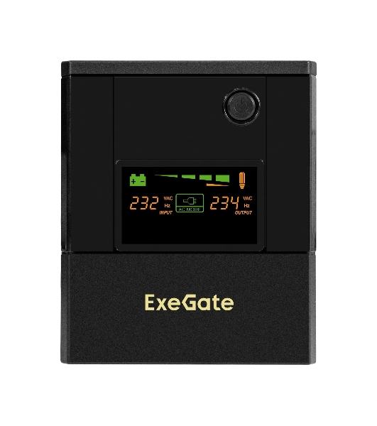 Источник бесперебойного питания ExeGate Smart LB-2000.LCD.AVR.4SH.USB (2000VA/1200W, цветной LCD, AVR, 4*Schuko, USB, батарея 12V 9Ah - 2 шт., металлический корпус, Black)