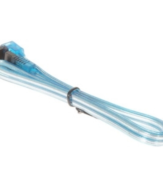 Кабель интерфейсный SATA Cablexpert CC-SATAM-DATA90-TR-50CM, Sata3 7pin/7pin, мет.защелка, угловой разъем, 50 см, прозрачный, пакет