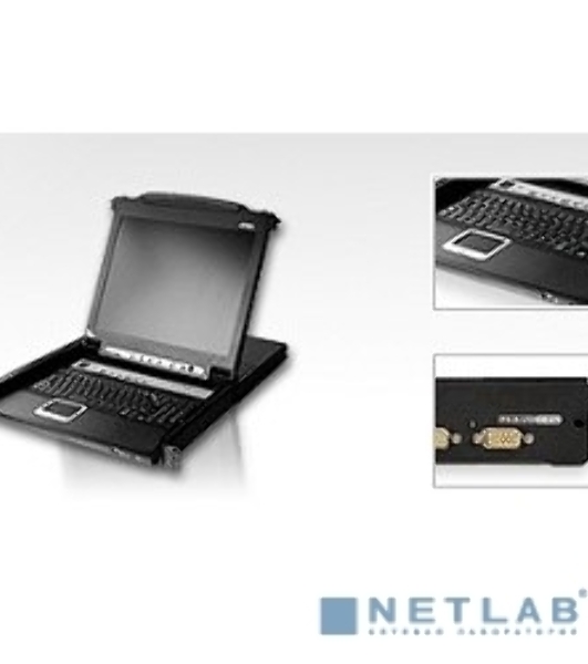 Переключатель KVM ATEN LCD 17' => 8 cpu PS2/USB+VGA, с KVM-шнурами PS2 1х1.8м.;USB 1x1.8м., 1280x1024, 1U 19', исп.спец.шнуры (CL5708M-AT-RG)