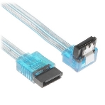 Кабель интерфейсный SATA Cablexpert CC-SATAM-DATA90-TR-50CM, Sata3 7pin/7pin, мет.защелка, угловой разъем, 50 см, прозрачный, пакет, фото 1