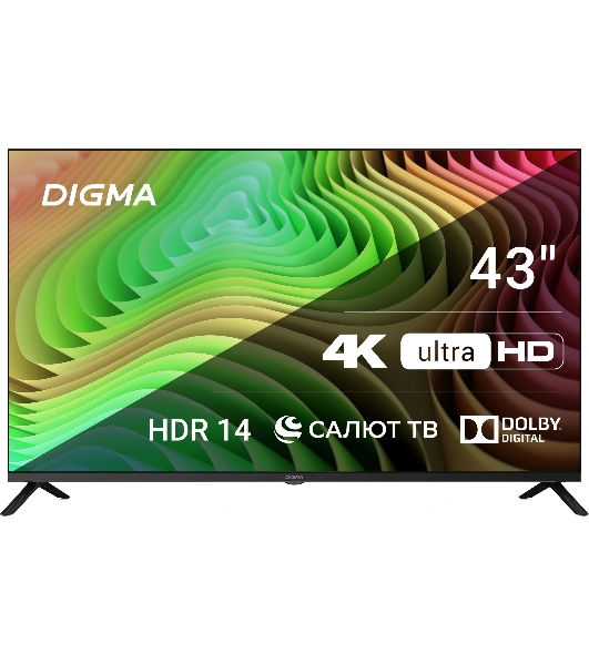 Телевизор Digma 43' DM-LED43UBB40 черный LED UHD 60Hz Салют ТВ