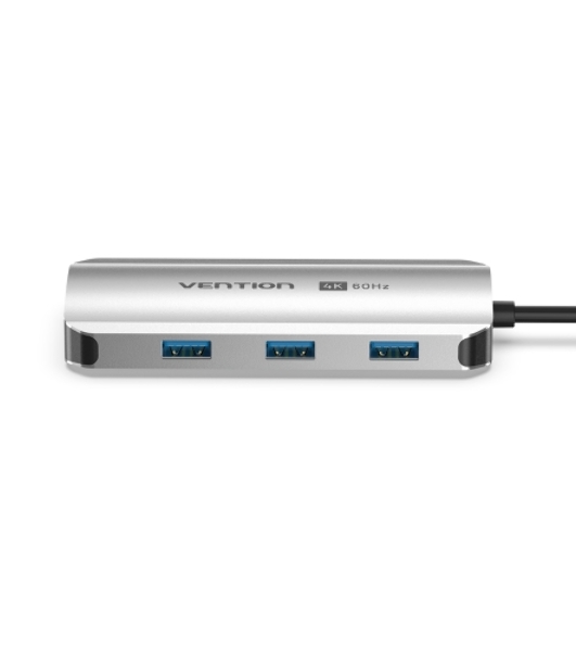 USB-концентратор Vention TQHHB, USB Type-C, USB/HDMI/RJ-45, USB Type-C