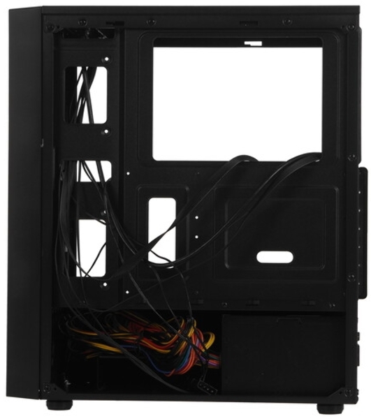 Компьютерный корпус Miditower ExeGate EVO-8243-EVO800 (ATX, БП EVO800RGb с вент. 12 см, 2хUSB+1хUSB 3.0, черный, 3 вент. с RGb подсветкой, боковая панель - закаленное стекло)