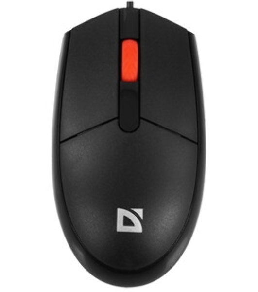 Мышь проводная Defender Delta MM-523 черный, 1000 dpi, USB, кнопки - 3