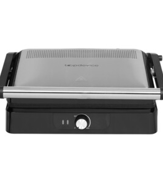 Гриль электрический Topdevice EG1/2200 Вт/0-240 °C/раскрытие на 180 °C/несъемные панели/черно-серебристый (TDSEG001_BK)