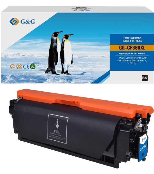 Картридж лазерный G&G GG-CF360XL черный (12500стр.) для HP CLJ M552DN/M553N/M553DN/M553X/M577C/M577Z/M577F/M577DN