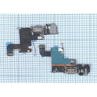Шлейф разъема питания с аудио-разъемом для iPhone 6 черный