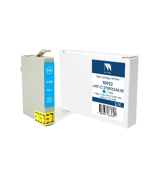 Картридж струйный NVPrint T0922 (NV-C13T09224A10) Cyan для Epson Stylus C91/CX4300/T26/TX106/TX109/TX119 (13.5 мл) совместимый
