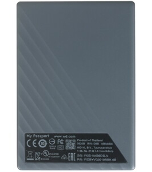 Внешний HDD 2.5' Western Digital My Passport, 1TB, USB 3.2 Gen 1 Type-A, 5400 rpm, черный