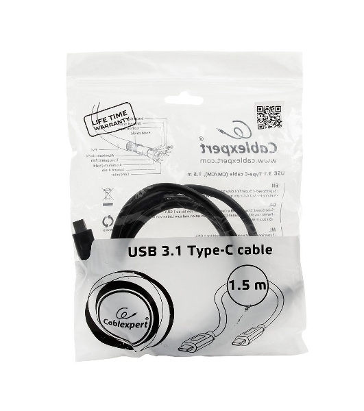 Кабель Cablexpert CCP-USB3.1-CMCM-5 Кабель USB3.1TypeC/USB3.1TypeC, 1.5м, 