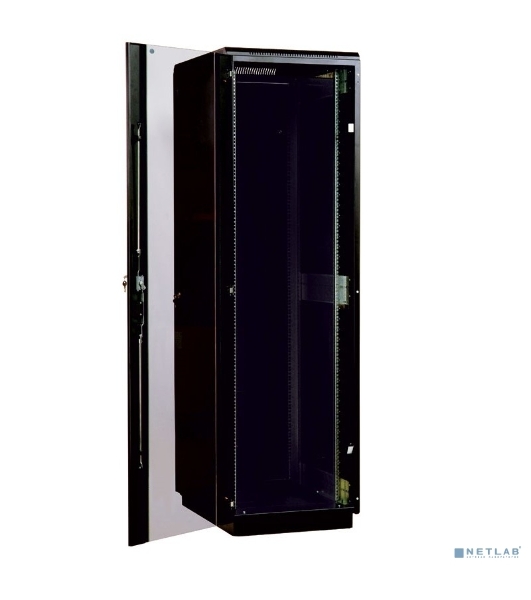 Шкаф телекоммуникационный напольный 42U (600x1000) дверь стекло (3 места), черный