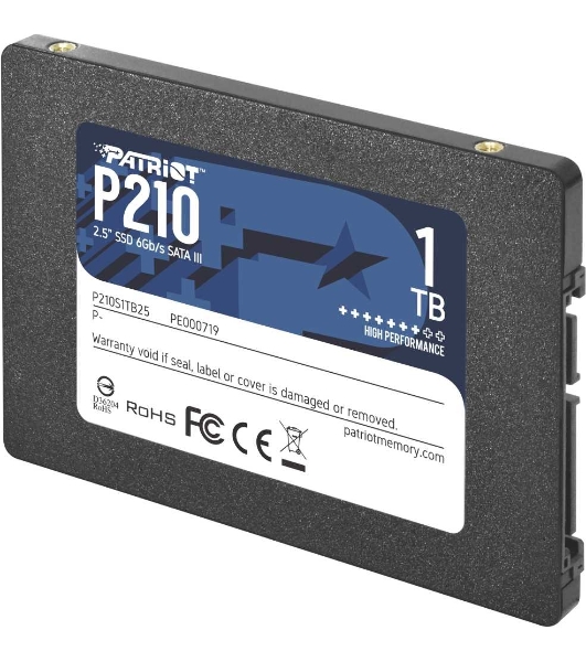 Накопитель SSD Patriot P210, 1Tb, SATA III, 2.5', R/W 520/430