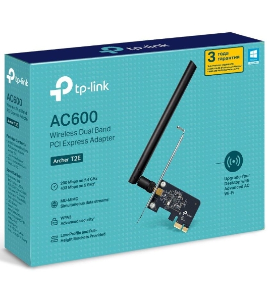 Двухдиапазонный Wi-Fi адаптер TP-Link Archer T2E AC600 PCI Express