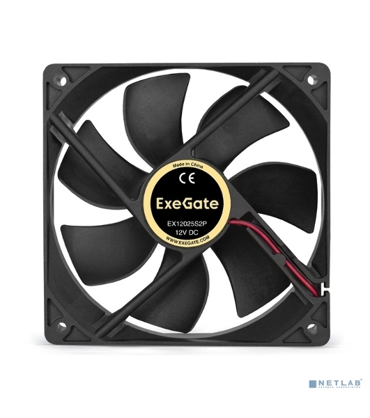 Вентилятор для корпуса ExeGate EX12025S2P черный, 120 мм, 1500 об/мин, 24 дБ, 2 pin