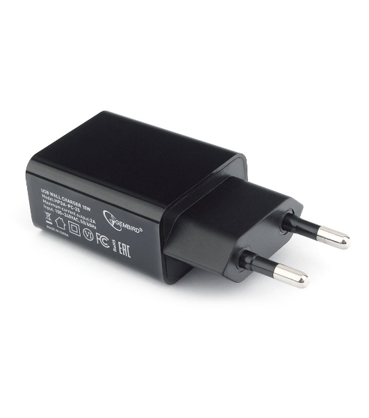 Сетевое зарядное устройство Cablexpert MP3A-PC-25 100/220V - 5V USB 1 порт, 2A, черный