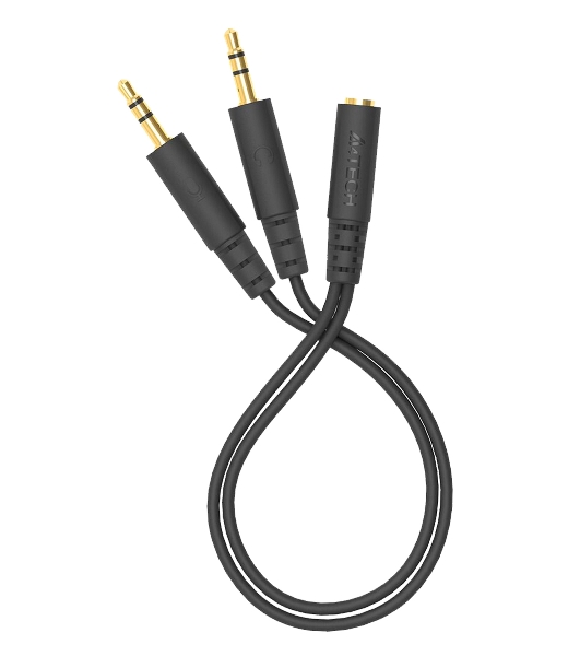 Адаптер аудио A4Tech AD-4P Jack 3.5 (f)/2xJack 3.5 (m) 0.2м. черный