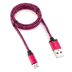 Кабель Gembird USB 2.0 Cablexpert AM/microBM 5P, 1м, нейлоновая оплетка, алюминиевые разъемы, фиолетовый, пакет, фото5