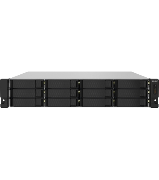 Сетевое хранилище без дисков SMB QNAP TS-1232PXU-RP-4G 12-Bay quad-core 64-bit AL324 1.7 GHz rackmount NAS with 250W redundant PSU, 4Gb DDR4 UDIMM RAM (max 1x16GB), SATA 6Gb/s, 2x 10GbE SFP+ LAN, 2x2.5 GbE LAN, 1x PCIe Gen2 x2 slot. W/o RAIL-B02