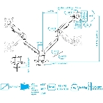 Кронштейн Arm media LCD-T36 серебристый, 4 шт/уп. Кр. алюм. настол. для 2-х мон. 15'-34', max 2х9 кг, нак. ±45°, пов. ±180°, от стола 495 мм, max VESA 100x100 мм., фото2