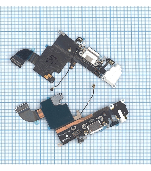 Шлейф разъема питания с аудио-разъемом для iPhone 6S белый