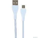 Кабель PERFEO USB A вилка - Micro USB вилка, 2.4A, голубой, силикон, 1 м., ULTRA SOFT (U4022), фото3