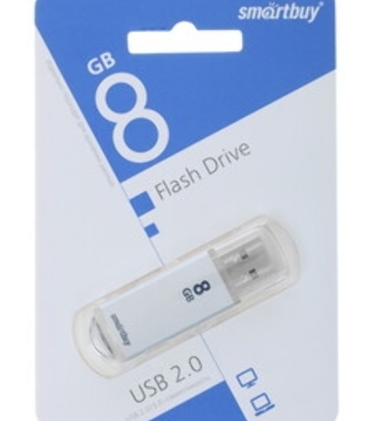 Флешка USB Smartbuy 8 Gb USB <USB 2.0> Smartbuy V-Cut серебристый(SB8 GbVC-S)