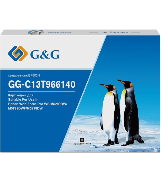 Картридж струйный G&G GG-C13T966140 черный (40000 стр., 795 мл) для Epson WorkForce Pro WF-M5299DW/M5799DWF/M5298DW