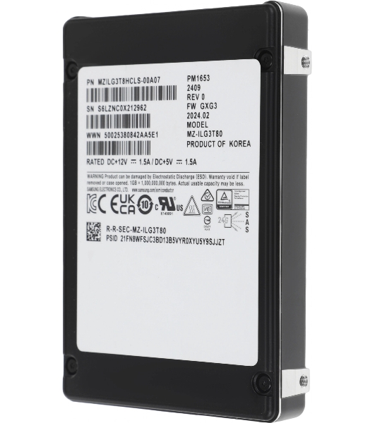 Накопитель SSD Samsung PM1653, 3.84Tb, SAS 4.0, 2.5', R/W 4200/3700