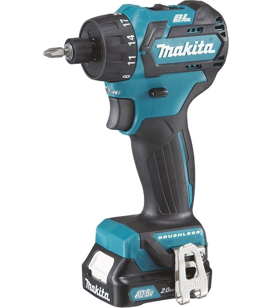 Дрель-шуруповерт Makita DF032DWAE, 12 В, 2 Ач, 35 Нм, бесщеточный