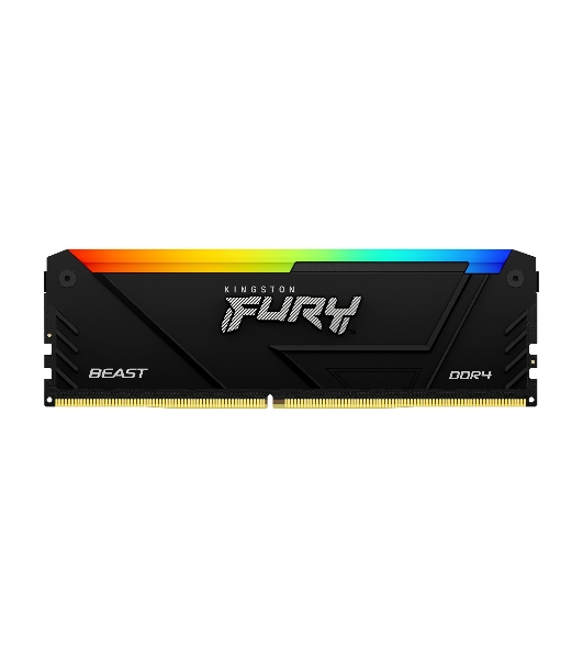 Оперативная память Kingston Fury Beast, DDR4, 32GB (2x16GB), 3200MHz, CL16, DIMM, с радиатором, RGB, черный