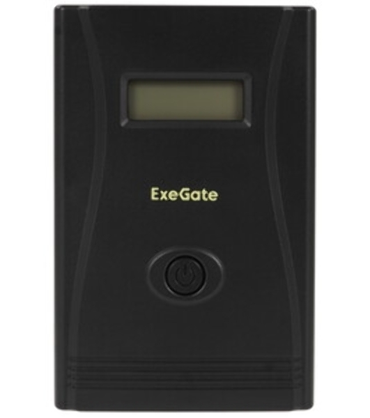 Источник бесперебойного питания ExeGate Smart LB-2200.LCD.AVR.4SH (2200VA/1300W, цветной LCD, AVR, 4*Schuko, батарея 12V 9Ah - 2 шт., металлический корпус, Black)