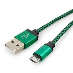 Кабель Gembird USB 2.0 Cablexpert AM/microBM 5P, 1м, нейлоновая оплетка, алюминиевые разъемы, зеленый, пакет, фото5