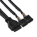 Планка USB на переднюю панель ExeGate EX289291RUS U5H-627, 5,25', 2*USB3.0+2*HD Audio, черная, металл, подсоед. к MB, фото3
