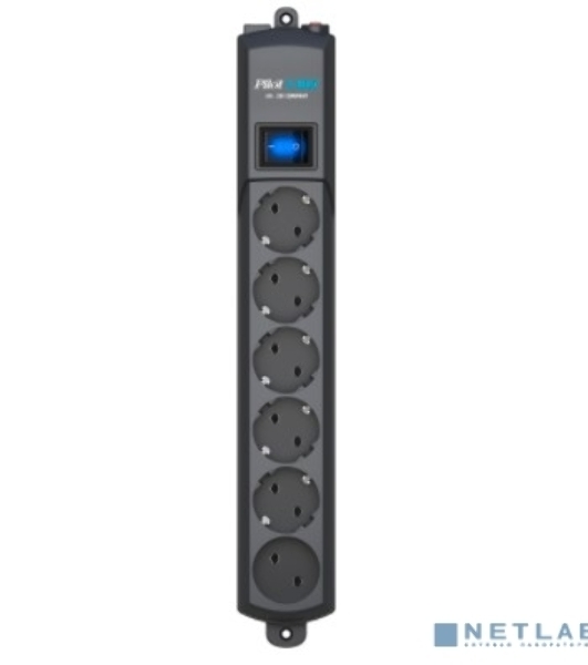 Сетевой фильтр Surge protector Pilot S Max (5 euros + 1GP), 15A/3.5kVA, automatic, 1.8 m, graphite