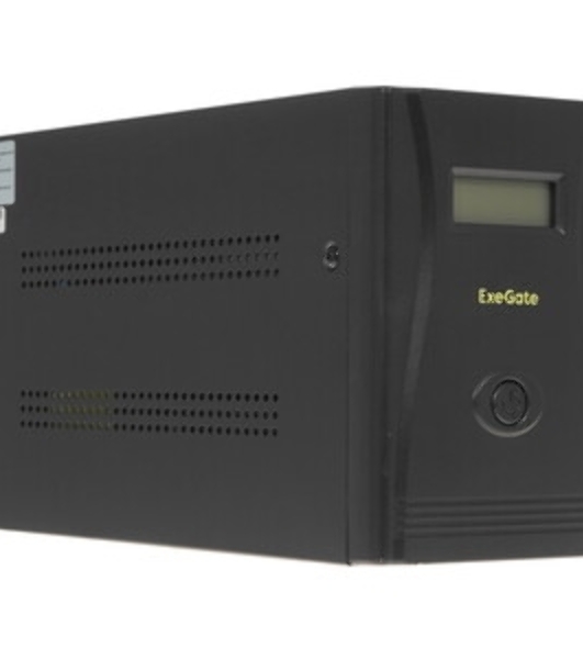 Источник бесперебойного питания ExeGate Smart LB-2200.LCD.AVR.4SH.USB (2200VA/1300W, цветной LCD, AVR, 4*Schuko, USB, батарея 12V 9Ah - 2 шт., металлический корпус, Black)