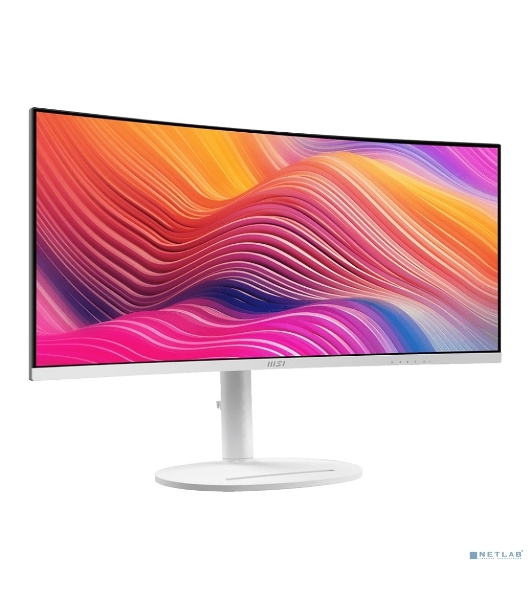 Монитор 34' MSI Modern MD342CQPW VA 3440x1440, 120 Гц, 4 мс, 21:9, 300 кд/м², 2xHDMI 2.0b, DP 1.4a, USB-C, USB Hub (2x USB 3.0), 3.5 Jack, динамики (2x3 Вт), Adaptive-Sync, изогнутый экран (1500R), белый