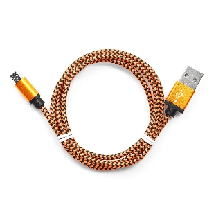 Кабель Gembird USB 2.0 Cablexpert AM/microBM 5P, 1м, нейлоновая оплетка, алюминиевые разъемы, оранжевый, пакет