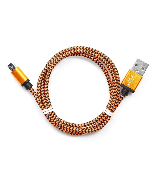 Кабель Gembird USB 2.0 Cablexpert AM/microBM 5P, 1м, нейлоновая оплетка, алюминиевые разъемы, оранжевый, пакет
