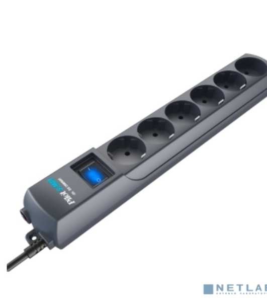 Сетевой фильтр Surge protector Pilot S Max (5 euros + 1GP), 15A/3.5kVA, automatic, 1.8 m, graphite