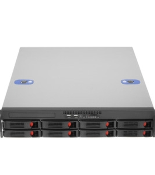 Серверный корпус ExeGate Pro 2U550-HS08 RM 19', высота 2U, глубина 550, без БП, 8xHotSwap, USB